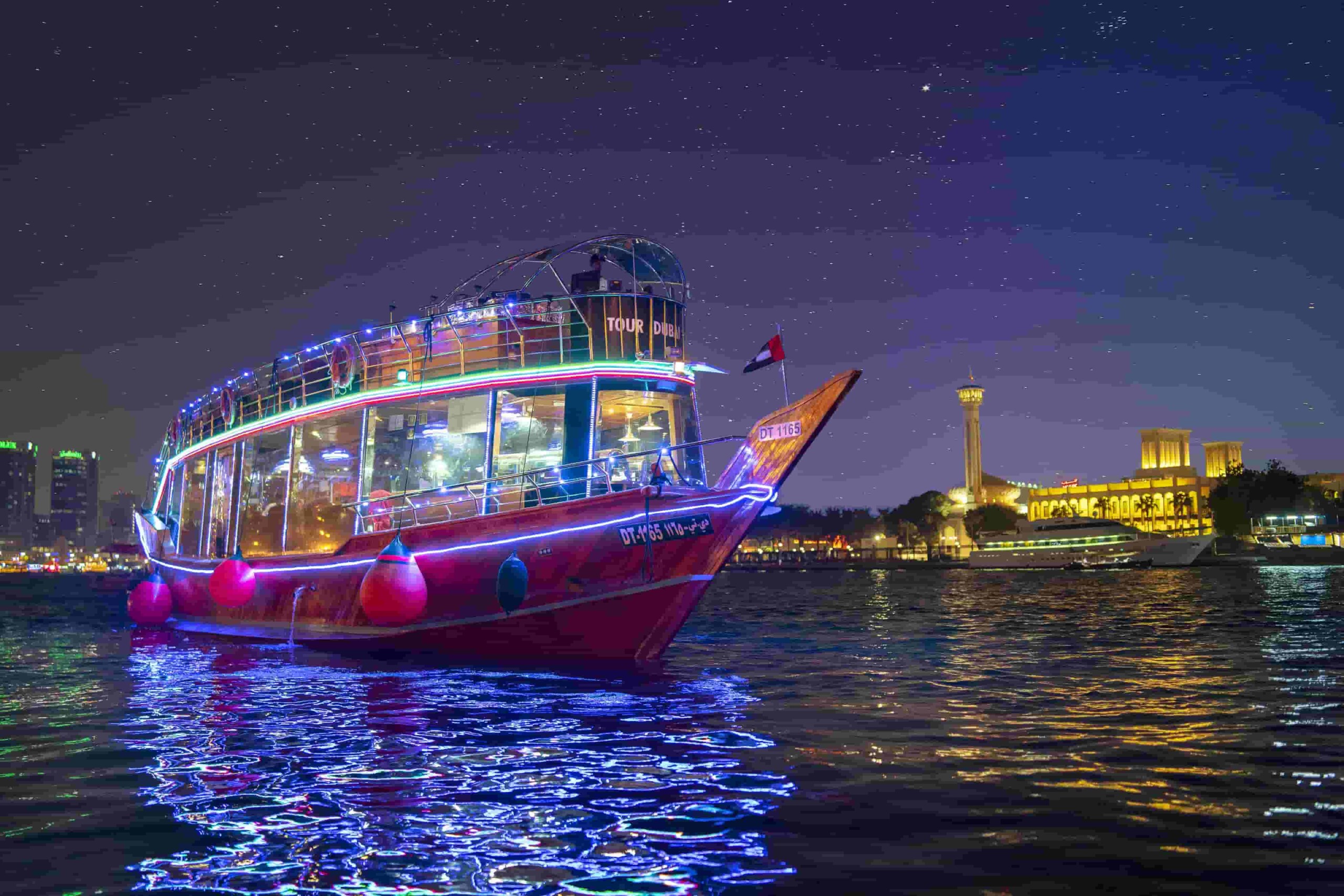 Dubai Marina Dinner Dhow Cruise: Stunning Views, Gourmet Buffet and Entertainment
