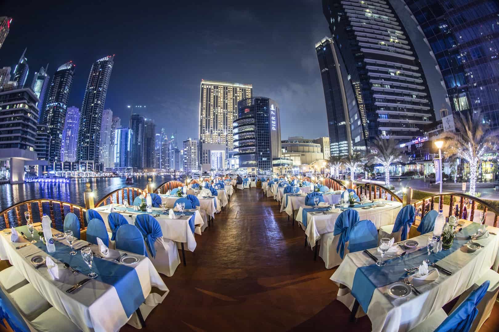 Dubai Marina Dinner Dhow Cruise: Stunning Views, Gourmet Buffet and Entertainment